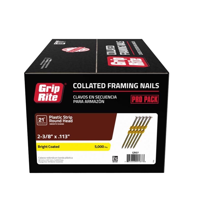 Grip Rite Wire Grip Rite GR07 2-3/8X.113 8D 21 Deg Plastic Collated Smooth Shank ...