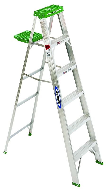 Werner 356 Aluminum Step Ladder Type II 225lb 6-ft at Central