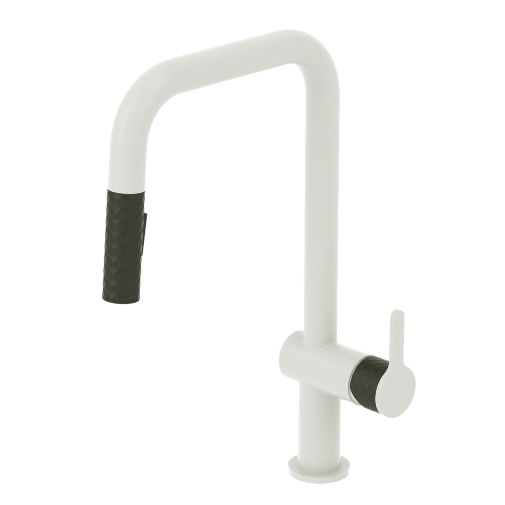Shop Tenzo, SingleHandle Kitchen Faucet Calozy Matte White / Matte