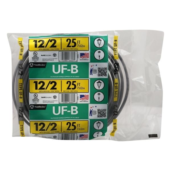 Gray Romex Romex Wire 12/2 UF/W/G 25' Grey (12/2UF-W/GX25) 5 at Kelseyville Lumber ...