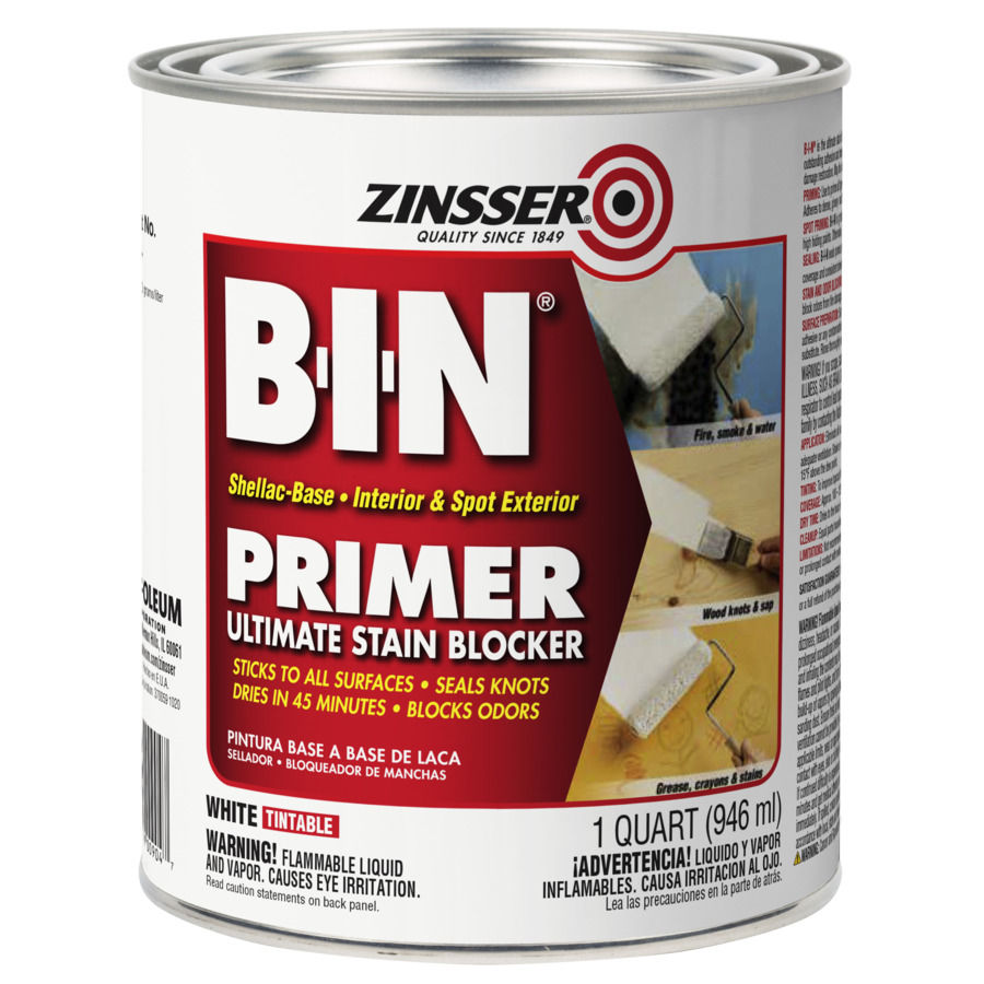 Shop RustOleum Zinsser BIN Interior & Spot Exterior Primer Sealer & Stain Killer Base White 1