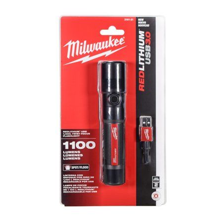 milwaukee flashlight 1100 2161-21-48-59-2013 Lumens LED USB Rechargeable Twist Focus with REDLITHIUM USB Charger and Portable Power Source Kit The Milwaukee 2161 Milwaukee 1100 Lumens LED USB