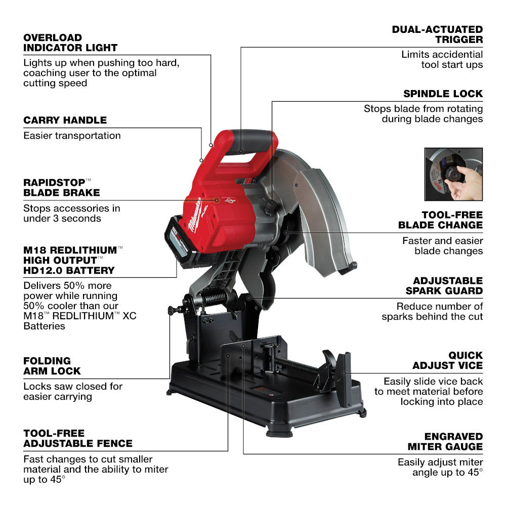 Milwaukee abrasive 2024 cut off saw