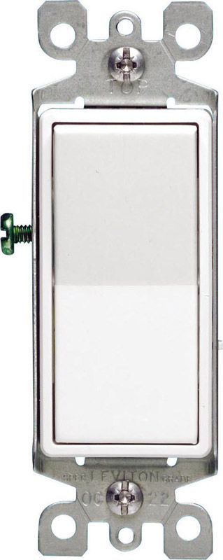 Shop Leviton Decora 15a Single Pole Rocker Ac Quiet Switch White 1pk At