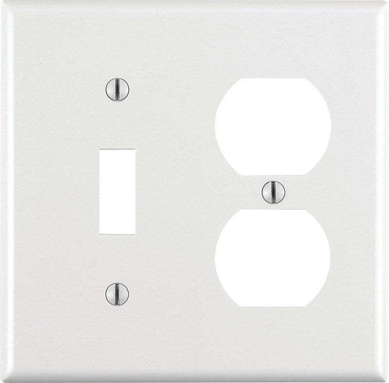 Leviton White 2-Gang Thermoset Plastic Duplex/Toggle Wall Plate, 1 Pack ...
