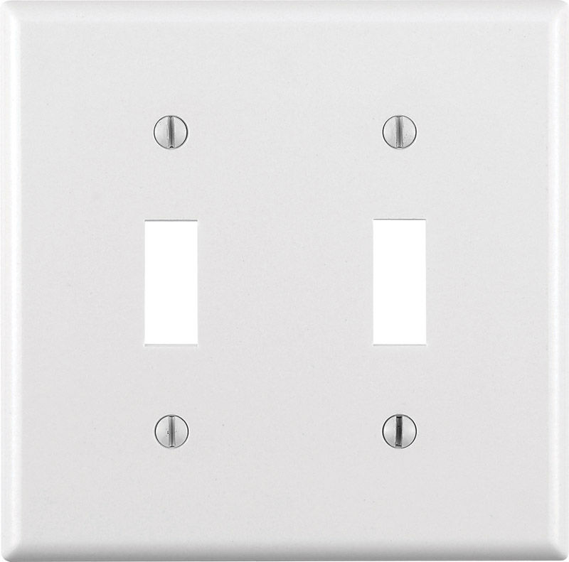 Leviton White 2-Gang Thermoset Plastic Toggle Wall Plate, 1 Pack at ...