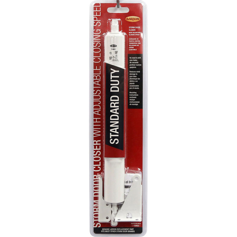 Shop Larson Standard Duty Aluminum Pneumatic Door Closer White at
