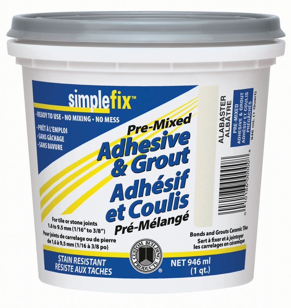 Shop Simple Fix PreMixed Tile Adhesive & Grout Bright White Quart at