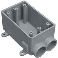 1G Outdoor PVC Box 2-Hole End 3/4