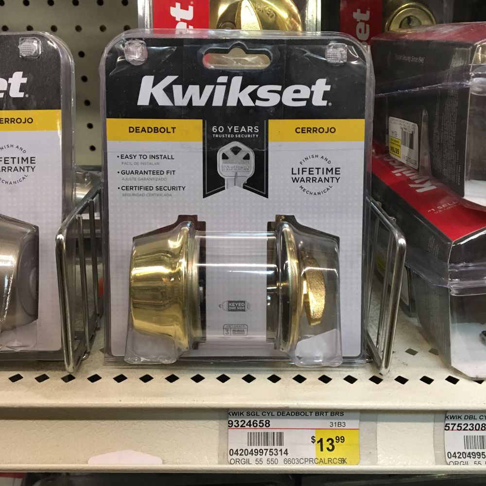 Shop KWIK SGL CYL DEADBOLT BRT BRS at Ashby Lumber KWIKSET DOOR DEADBOLTS