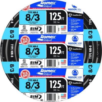 WIRE 8/3 NMWG ROMEX *PER FOOT* at Ashby Lumber | 8/3 Romex Cable