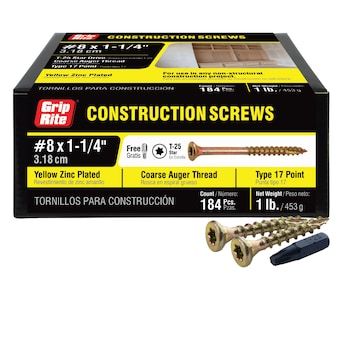Nails - #8 x 1-1/4 in. Phillips Bugle-Head Construction Screw [1lb] at ...