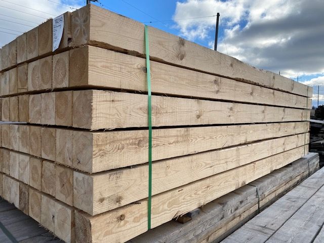 6X6-16' RED PINE-ROUGH SAWN at Peacock Lumber | Beams And Joists