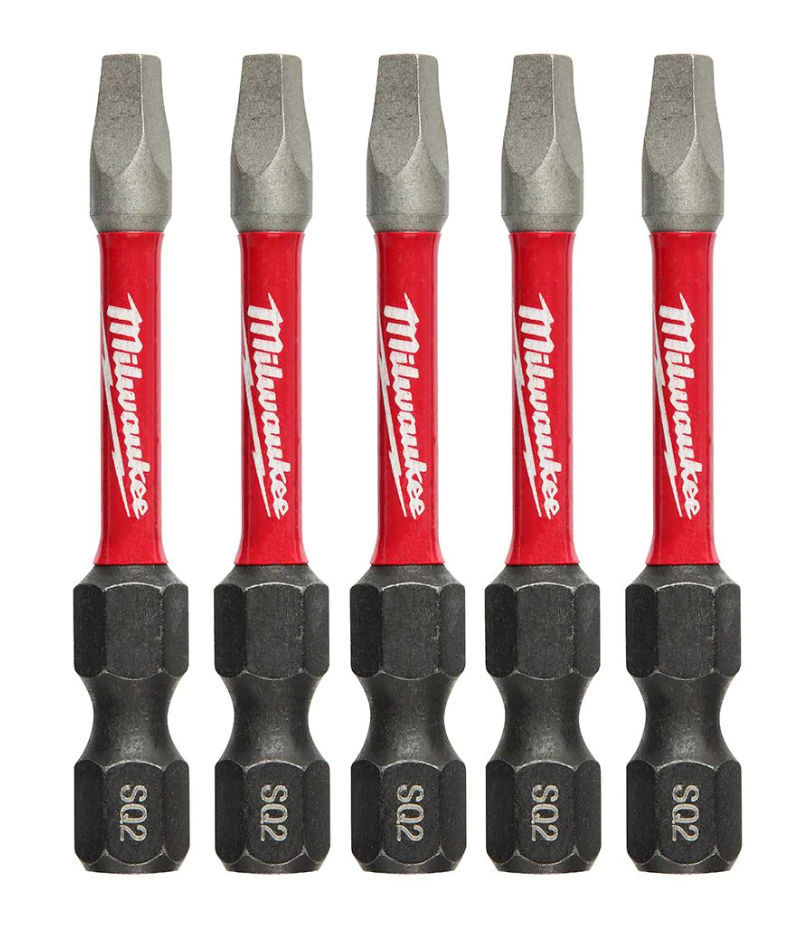 Milwaukee SHOCKWAVE 2" SQ2 Impact Driver Bit Square 5PC 48324606 at ...