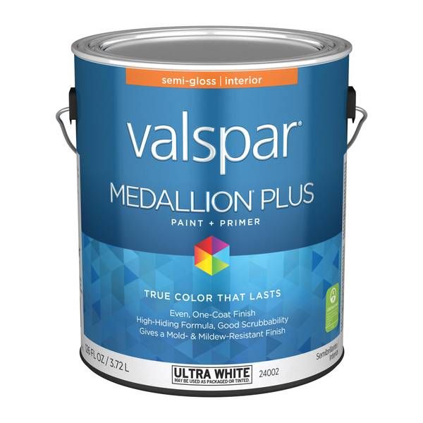 Quart Ultra White Valspar Medallion Plus Semi-Gloss Finish Interior ...