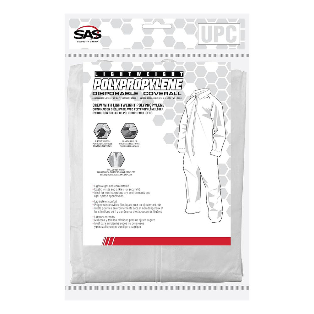 SAS Disposable White Crew Neck Coveralls (XL) at Moscow & Pullman