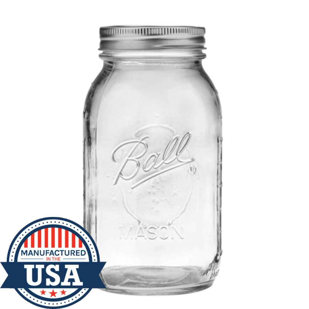 Ball Regular Mouth Mason Jars with Lids, Quart