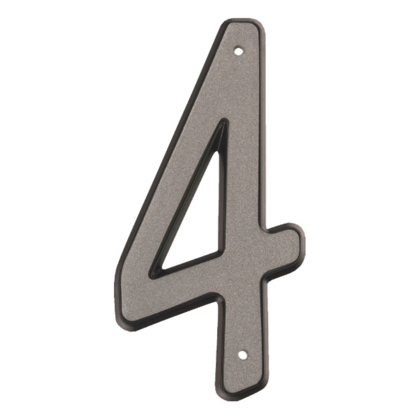 4 in. Reflective Plastic House Number White 