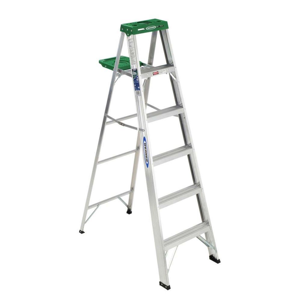 Featherlite 6 Ft. Aluminum Step Ladder – 225 Lbs Capacity With Tool Tray & Pail Shelf, Type II, Made In Canada