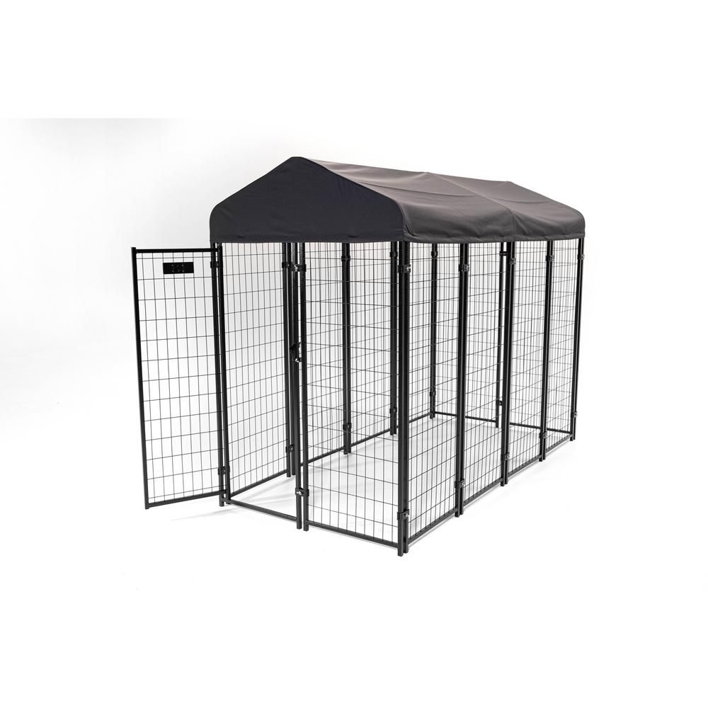Dog Kennel 6' H x 4' W x 8' L Welded Wire Black at HPM Building