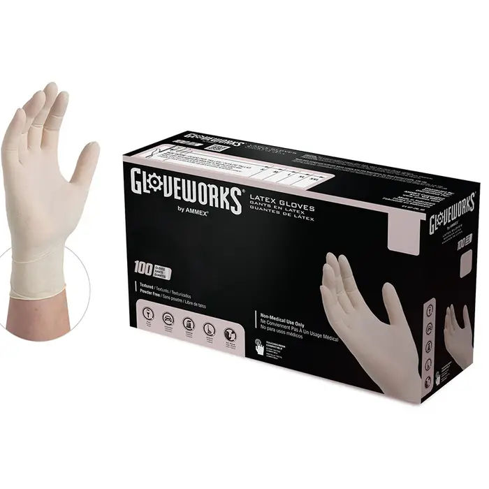 100 Pack Gam Lg/XL Latex Glove at HPM Building Supply | Disposable