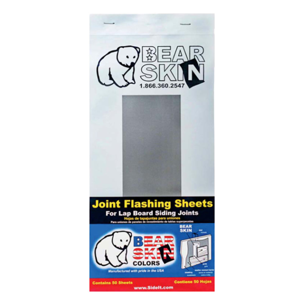 Bear Skin Joint Flash Sheets – 50-Pack, 13"x6" Pre-Cut Flashing For Lap Siding Butt Joints, Peel-and-Stick, -40°F To 180°F