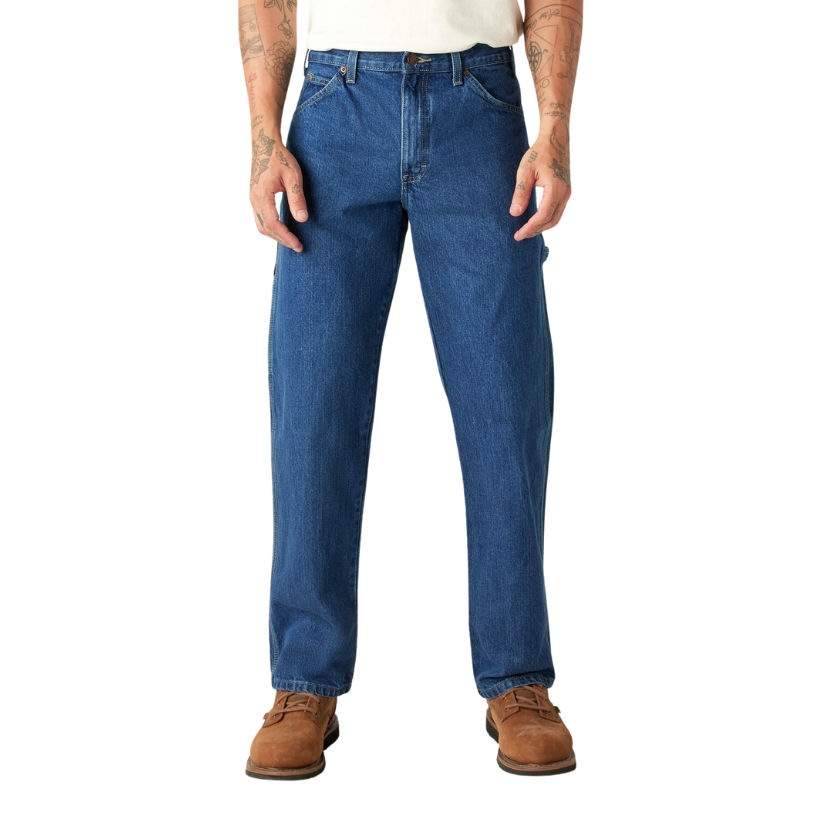 Dickies Men's Relaxed Fit Stonewashed Indigo Carpenter Jeans 34x32