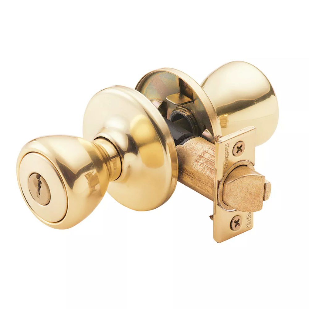 Kwikset Tylo Entry Door Knob - Polished Brass at S.W. Collins Co