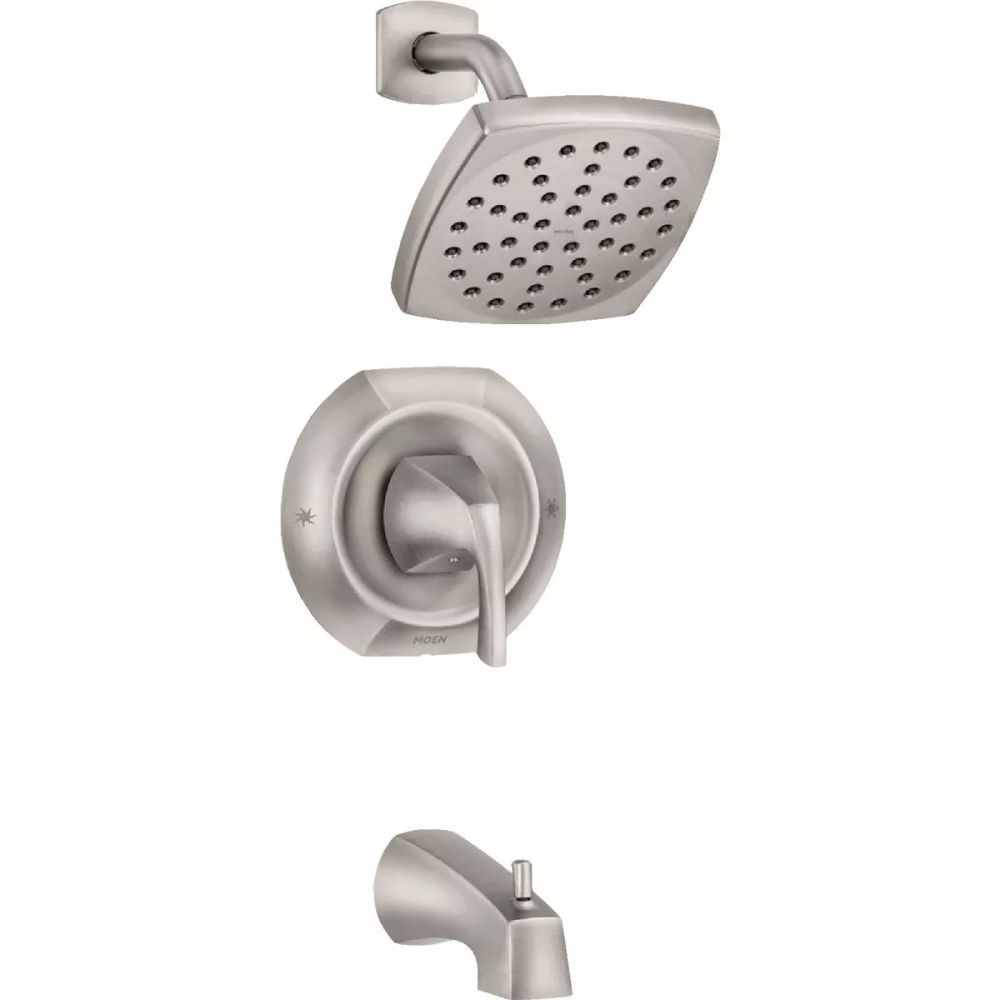 Moen Conway Badarmatur Mit Posi-Temp – Gebürstetes Nickel, Regenduschkopf 15,2 Cm Für Badewanne & Dusche