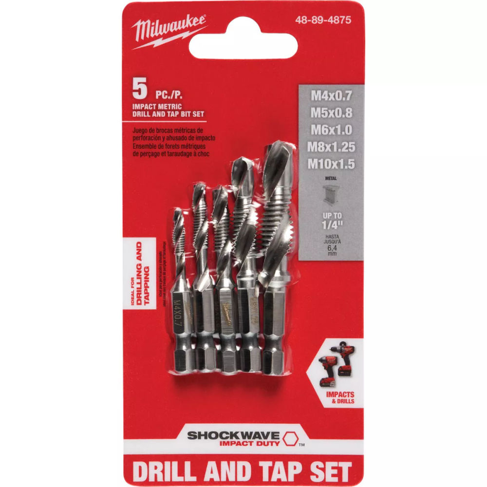 Milwaukee Shockwave Metric Impact Drill Tap Bit Set (5-Piece) at