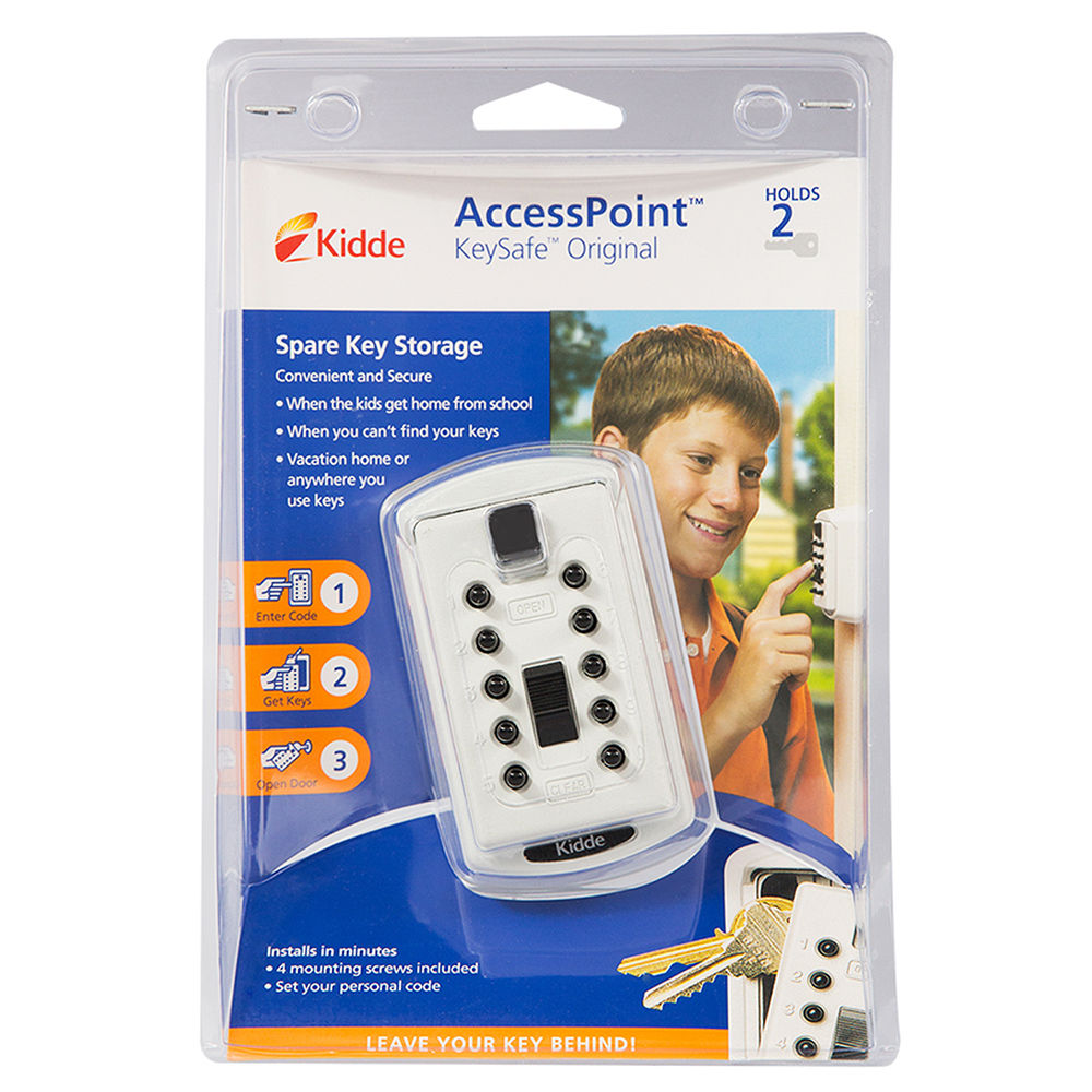Kidde KeySafe Slimline Push-Button Lock Box 2-Key Capacity White