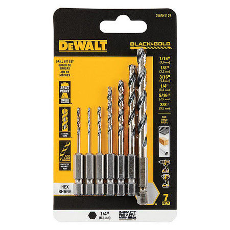 DEW七点セット DeWALT Hex Shank Drill Bit Set 7 Piece at Discount Builders Supply
