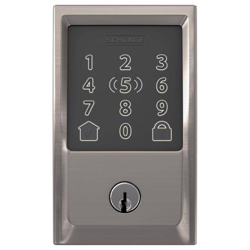 Schlage Encode Smart WiFi Deadbolt Century Satin Nickel at