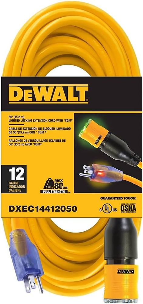 DeWALT Locking Extension Cord 12/3 Daylight 50 ft. at Discount