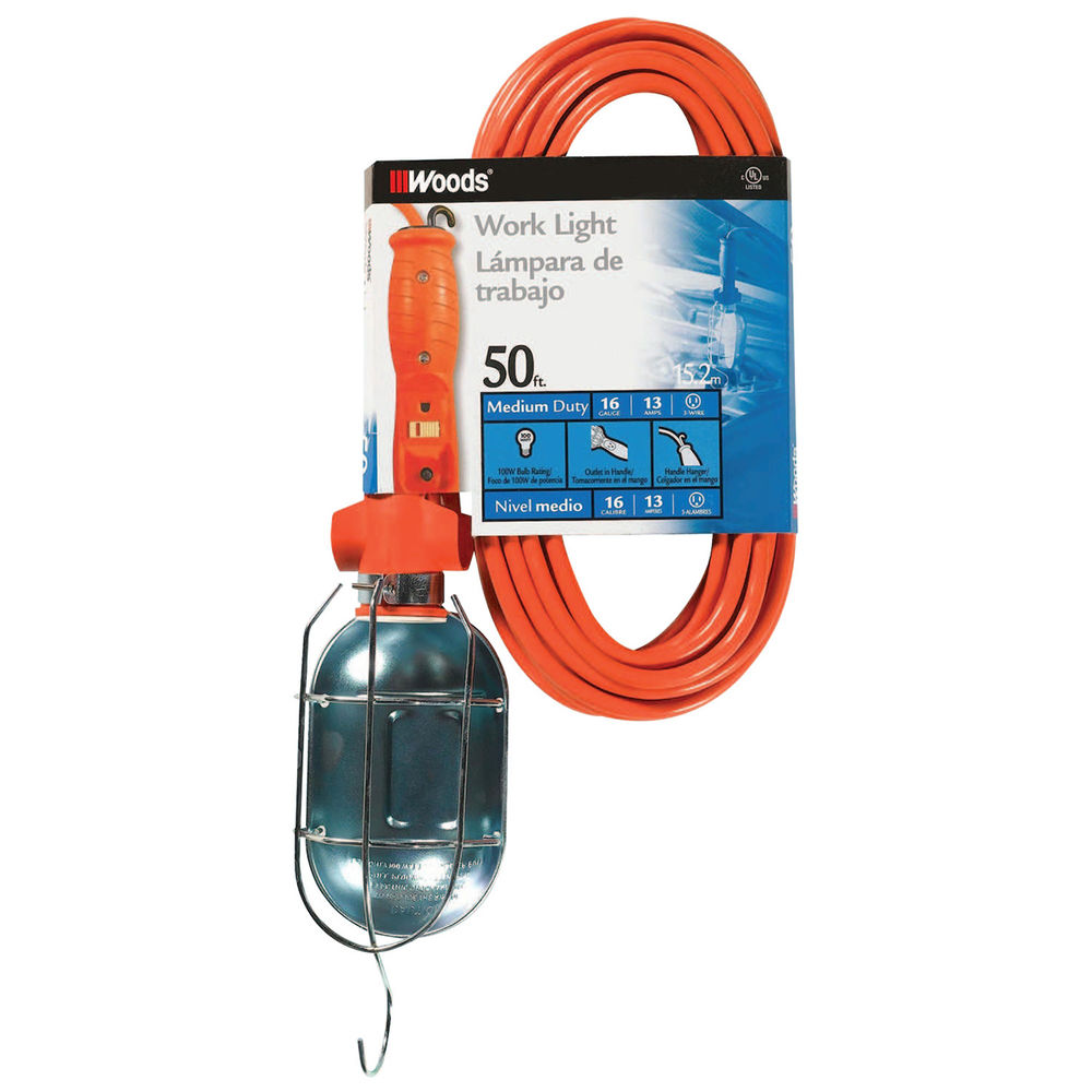 Worklight Metal w/Switch Orange 16/3 50' (0692) 6 at Kelseyville
