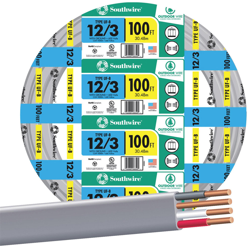 Romex Wire 12/3 UF/WG 100' Grey (12/3UF-WGX100) 1 at Kelseyville Lumber ...
