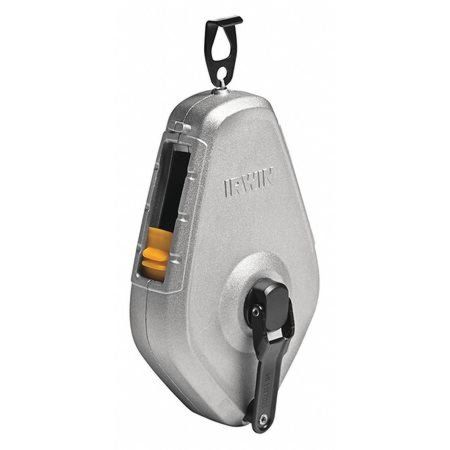 Irwin STRAIT-LINE Classic Chalk Reel – 100 Ft. Abrasion-Resistant Poly Line, Nested Hook Dock, Wide Door For Easy Refill, Aluminum Housing, 1:1 Gear Ratio, Includes Plumb Bob Feature