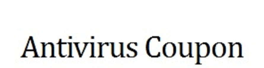 Antivirus coupon