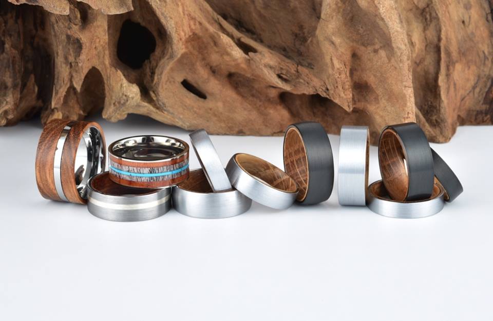 Tungsten mens wedding rings antler rings wood rings mens wedding bands