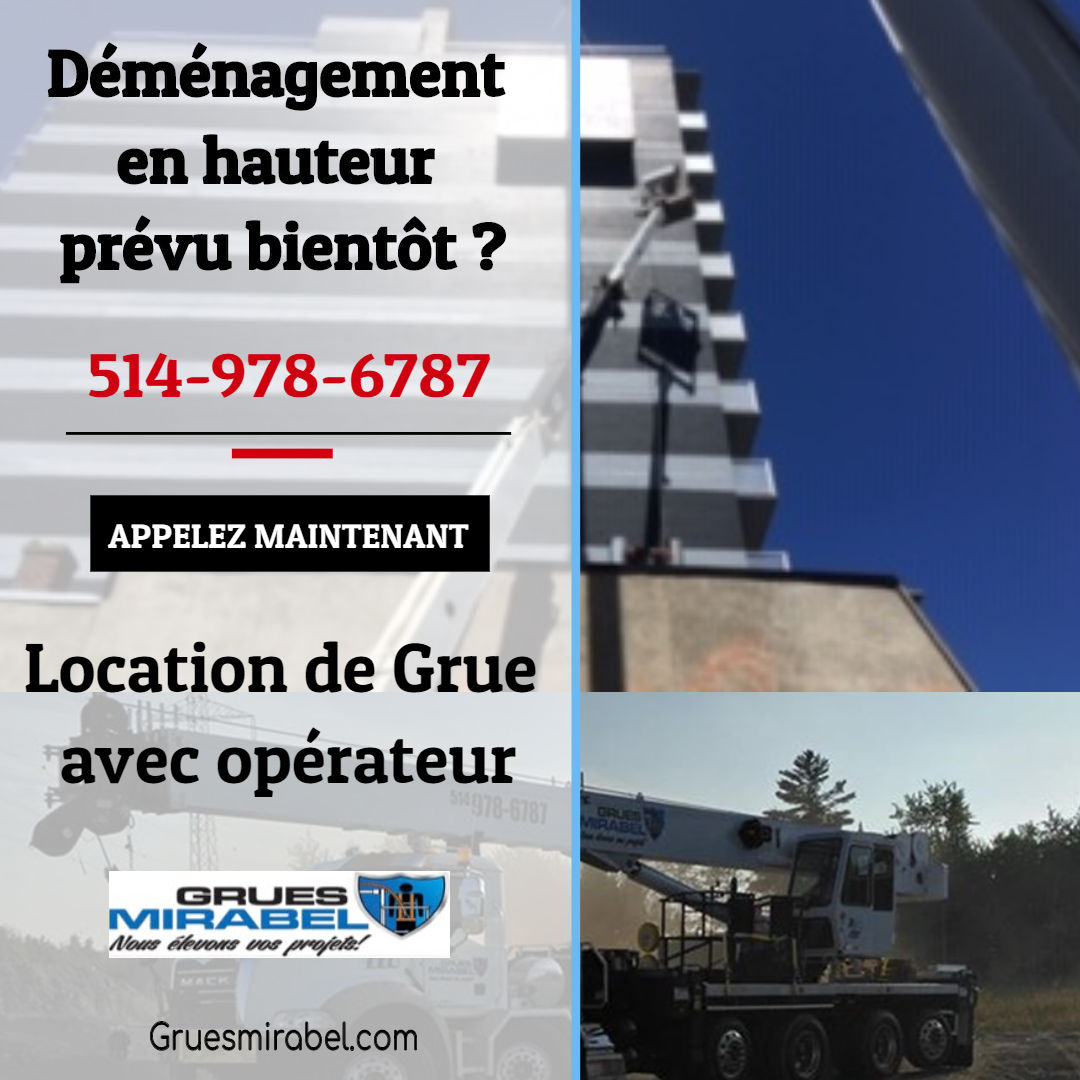 Grues Mirabel  VOTRE PARTENAIRE DE CHOIX EN LOCATION DE GRUE