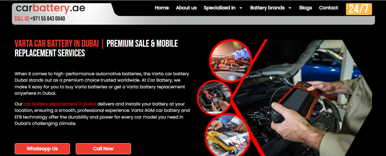24/7 Car Battery Replacement Dubai | Best Car Battery UAE