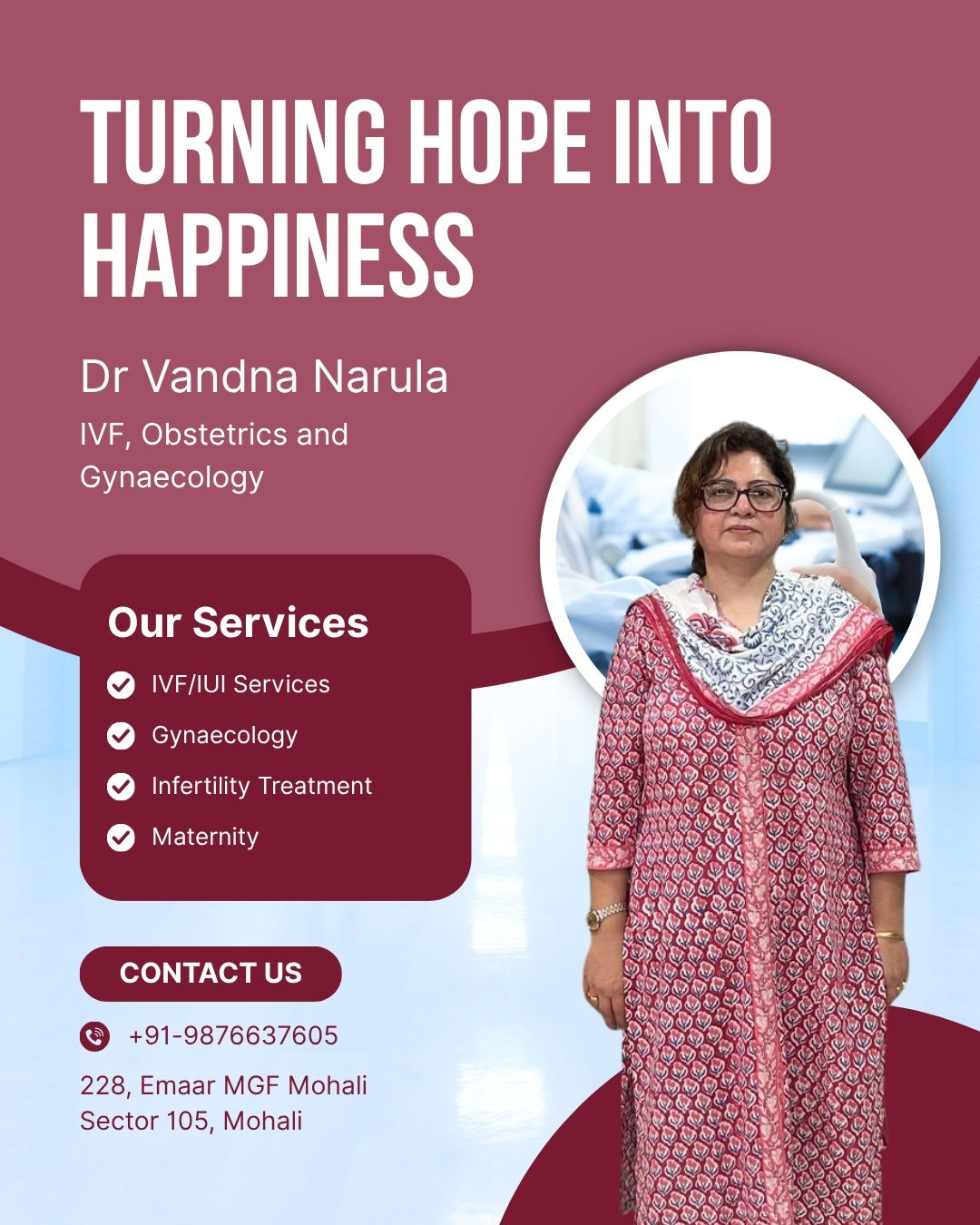 Dr Vandna Narula-Best gynecologist Hospital in Mohali
