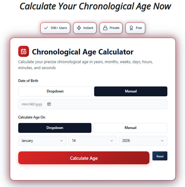 Calculate Your Chronological Age Instantly