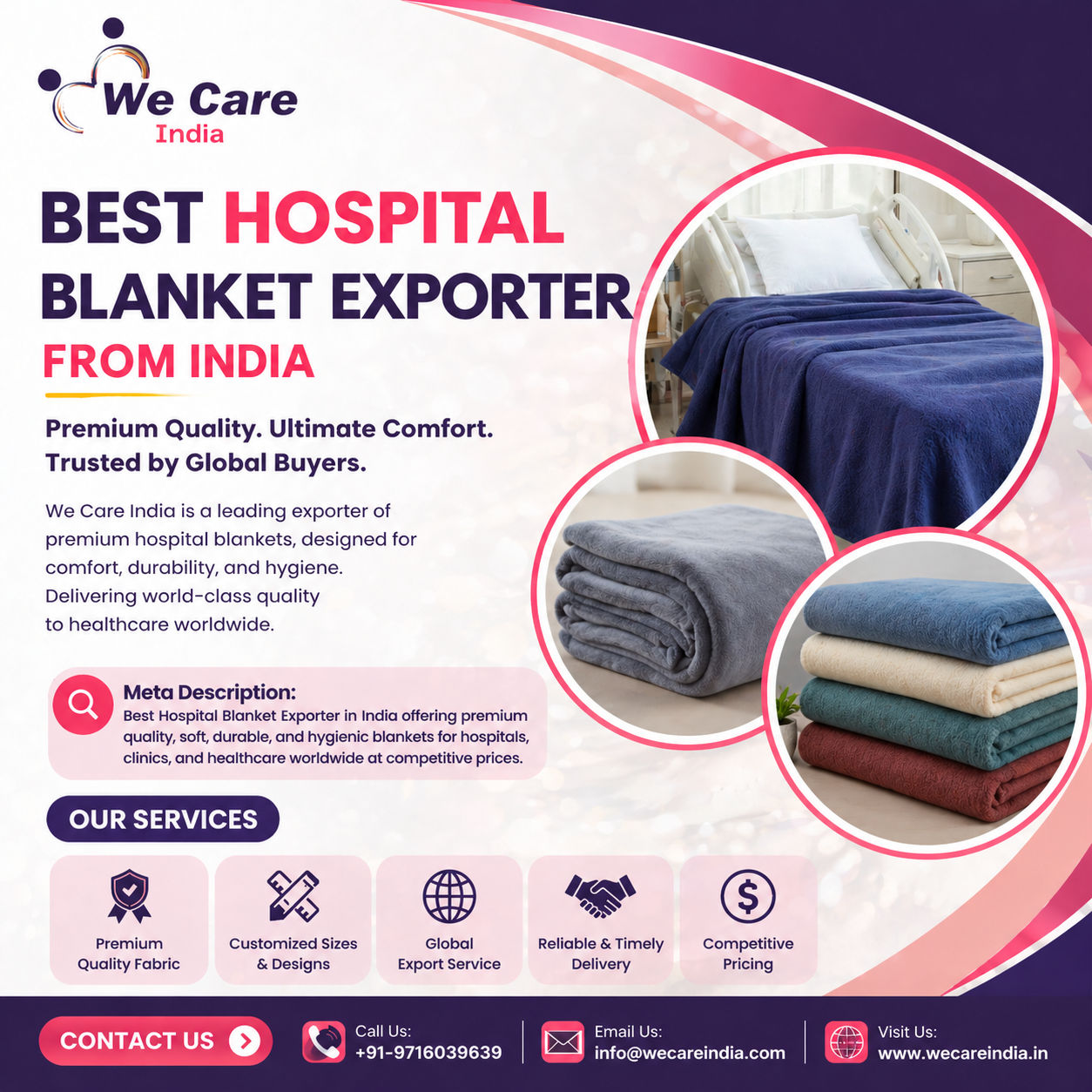 Best Hospital Blanket Exporter India