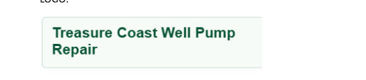 Treasure Coast Well Pump Repair