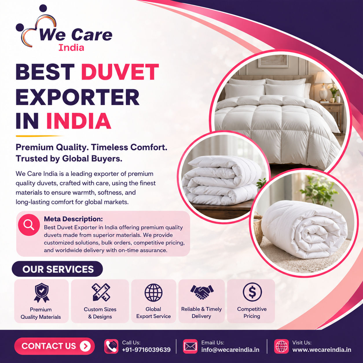 Best Duvet Exporter in India