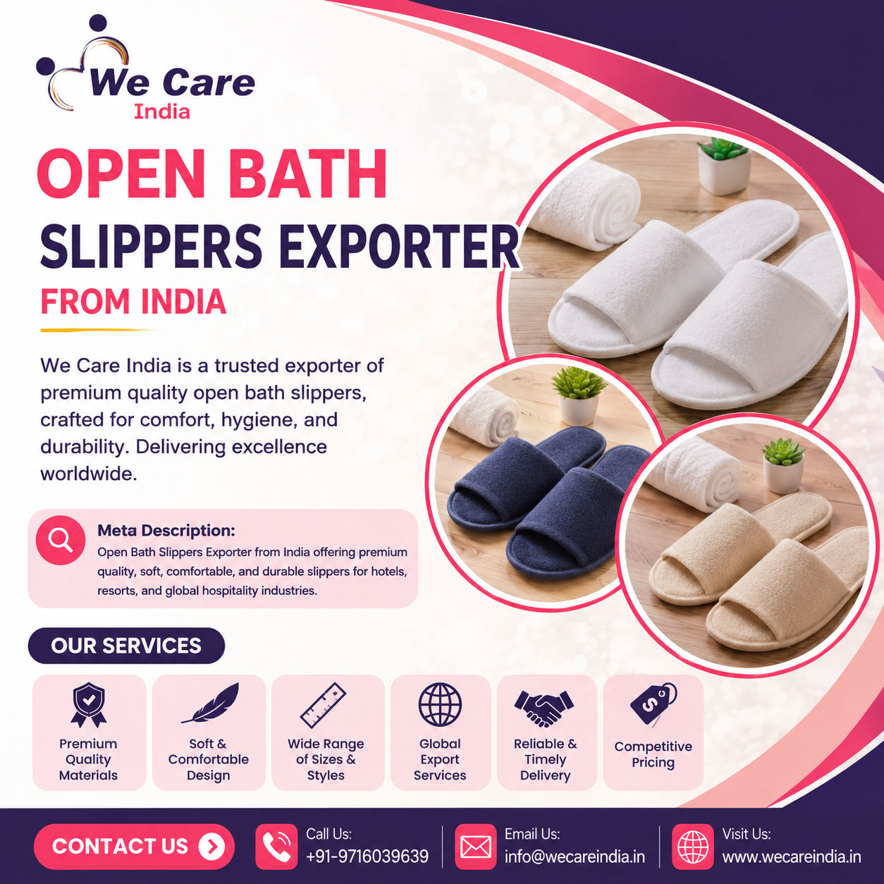 Open Bath Slippers Exporter India