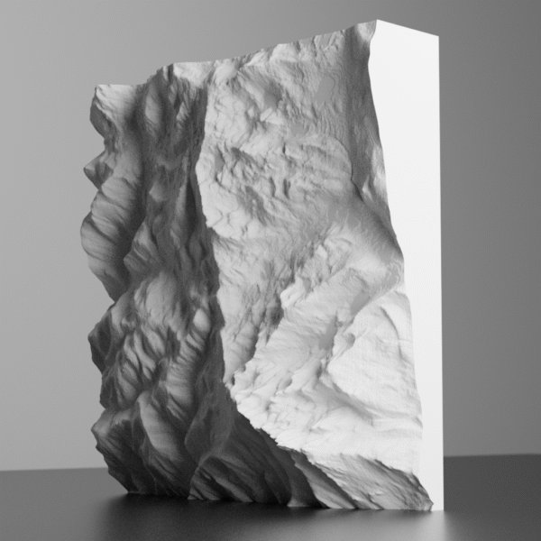 3D terrain model of the Sierra Buttes in California showing jagged granite peaks, alpine lakes, and nearby forested ridgelines based on elevation data.