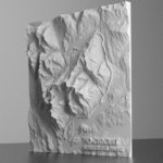 3D model of the O Circuit in Torres del Paine, Chile, showing rugged mountain terrain, glacial valleys, and iconic peaks with detailed topography based on elevation data.
