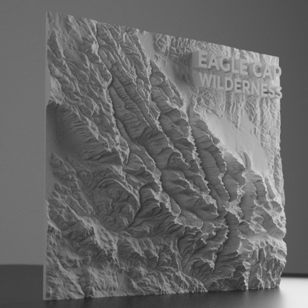 3d model of the eagle cap wilderness area for 3d printing.